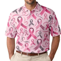 Pink Ribbon Awareness Gift For Breast Cancer Support And Survivor Celebration Events Men's Polo Shirt