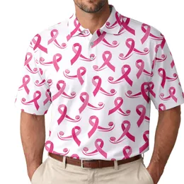 Pink Ribbon Golf Awareness For Charity Tournaments And Women’s Golf Events Gift Men's Polo Shirt