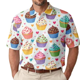 Colorful Cupcake Treats for Golf Days, Tennis Courts, and Summer Fun for Women Players Men's Polo Shirt