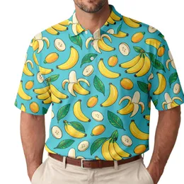 Cheerful Banana And Tropical Fruit Motifs For Sunny Summer Golf Days For Men And Women Men's Polo Shirt