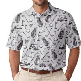Golf Club And Caddy Motifs For Weekend Course Days And Gifts For Men And Women Golfers Men's Polo Shirt