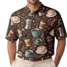Coffee Cup Cafe Moments for Morning Routines and Golf Club Style Coffee Lovers Everywhere Men's Polo Shirt