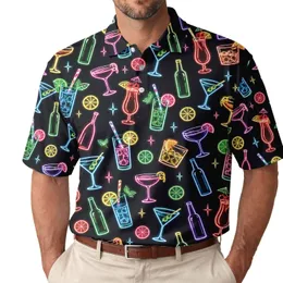 Neon Cocktail Drinks For Summer Parties, Bar Nights And Bartender Gifts For Adults Men's Polo Shirt