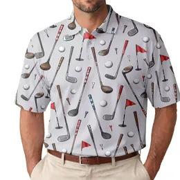 Whimsical Golf Clubs and Tees for Weekend Rounds and Bachelor Party Celebrations Men's Polo Shirt