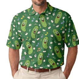 Dancing Pickle Music Notes For Quirky Foodie Parties And Playful Gift Lovers Everywhere Men's Polo Shirt