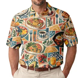 Brunch Foods, Coffee, and Fresh Fruit for Weekend Dining and Relaxed Golf Club Gatherings Men's Polo Shirt