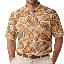 Artisan Bread Motifs for Bakery Lovers, Weekend Golf and Brunch Outings Gift Idea Men's Polo Shirt