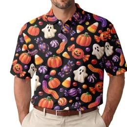 Halloween Candy Celebration For Spooky Autumn Parties And Festive Seasonal Gifting Men's Polo Shirt