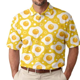 Yellow Fried Egg Golf Style For Weekend Country Club Fans And Food Lovers Daily Fun Men's Polo Shirt