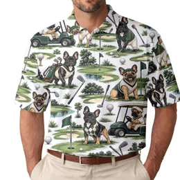 French Bulldog Golf Scene For Fairway Fun And Dog Lover Gifts For Men And Dads Today Men's Polo Shirt