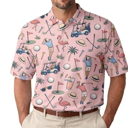 Cheeky Pink Golf Icons for Bachelor Party Outings and Weekend Fairway Fun for Men Men's Polo Shirt