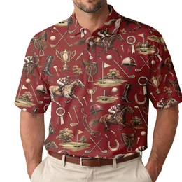 Horse Racing And Golf Jockey Motifs For Derby Days And Fairway Weekend Enthusiasts Men's Polo Shirt