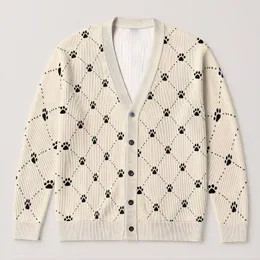 Black Dog Paw Trails for Cozy Everyday Wear and Thoughtful Gifts for Dog Lovers All-over Print Knitted Cardigan