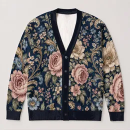 Vintage Floral Paisley Elegance for Everyday Layering, Travel, and Weekend Outings All-over Print Knitted Cardigan