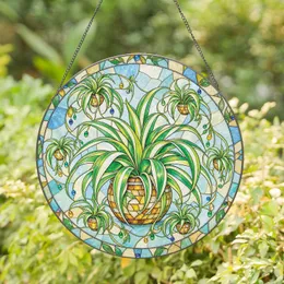 Spider Plant Greenery Gift for Plant Lovers, Sunlit Botanical Accent for Bright Homes Stained Glass Suncatcher