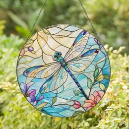 Dragonfly Garden Glow for Nature Lovers, Boho Home Decor, and Springtime Gifts for Her Stained Glass Suncatcher