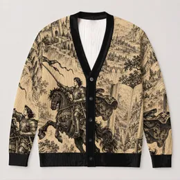 Medieval Castle Book Scenes for Back to School Reading Adventures for Teen Readers All-over Print Knitted Cardigan