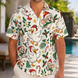 Festive Mouse, Duck and Hound Christmas Cheer for Holiday Gatherings with Family Friends Hawaiian Shirt