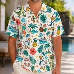 Playful Island Animal Icons for Sunny Cruise Getaways and Relaxed Beach Holidays Hawaiian Shirt