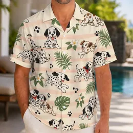 Playful Spotted Puppies for Sunny Beach Days, Island Getaways and Summer Adventures Hawaiian Shirt