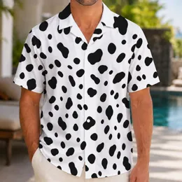 Black And White Dalmatian Spots For Halloween Costume Bounding And Theme Park Fans Hawaiian Shirt