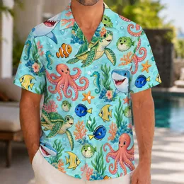 Colorful Tropical Reef Fish for Beach Vacations and Aquarium Visits with Family Hawaiian Shirt