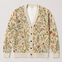 Wildflower Meadow Florals for Relaxed Everyday Layering and Women Who Love Nature All-over Print Knitted Cardigan