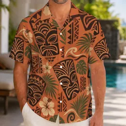 Polynesian Tiki Mask Motifs for Island Getaways and Tropical Resort Celebrations Hawaiian Shirt
