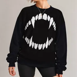 White Fanged Mouth for Bold Alternative Streetwear and Everyday Casual Style All-over Print Knitted Sweater
