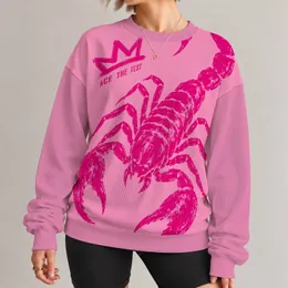 Bold Magenta Scorpion Streetwear Style for Parties and Everyday Urban Wear for Men All-over Print Knitted Sweater