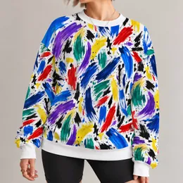 Bold Abstract Brushstroke Color Fields For Creative Everyday Style And Weekend Wear All-over Print Knitted Sweater