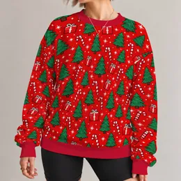 Christmas Trees, Candy Canes and Gifts for Holiday Gatherings and Winter Celebrations All-over Print Knitted Sweater