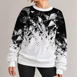 Black And White Shattered Crystal Fade For Modern Streetwear And Everyday Casual Style All-over Print Knitted Sweater