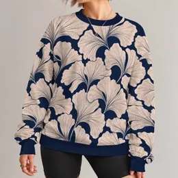 Ivory Engraved Fan Leaves for Elegant Everyday Wear and Botanical Style Lovers All-over Print Knitted Sweater