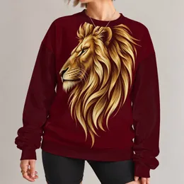 Golden Lion Head Emblem for Bold Everyday Style and Confident Wildlife Lovers All-over Print Knitted Sweater