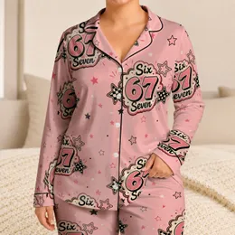 Girls Retro 67 Star Lounge Outfit For Cozy Bedtime, Sleepovers, And Gift Giving Ideas Satin Pajamas Set