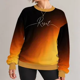 Reset Calligraphy in Black and Amber for Mindful Everyday Wear All-over Print Knitted Sweater