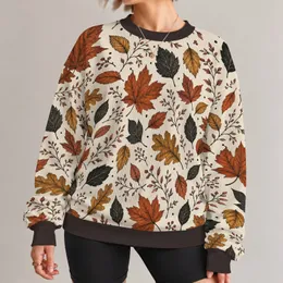 Autumn Leaf and Branch Motif for Woodland Walks and Cozy Fall Days All-over Print Knitted Sweater