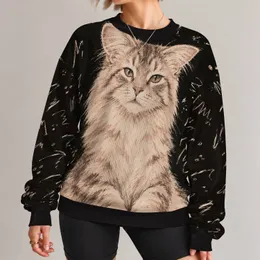 Seated Tabby Cat Portrait for Relaxed Autumn Streetwear and Everyday Cat Lover Style All-over Print Knitted Sweater