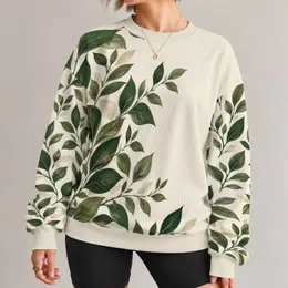 Forest Green Botanical Leaves for Relaxed Everyday Style and Nature-Loving Women All-over Print Knitted Sweater