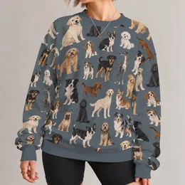 Playful Dog Parade for Everyday Outings and Relaxed Weekend Style for Dog Lovers All-over Print Knitted Sweater