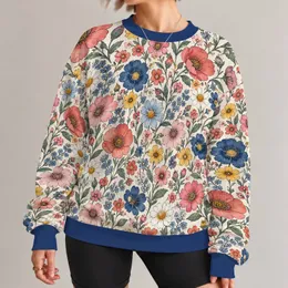 Colorful Wildflower Garden for Spring Outings and Everyday Nature Lovers All-over Print Knitted Sweater
