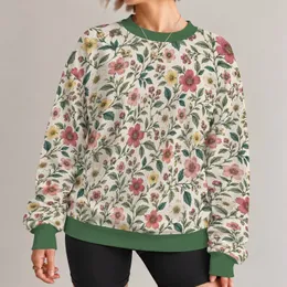 Ivory Wildflower Garden Motif For Cottagecore Nature Lovers And Spring Days All-over Print Knitted Sweater