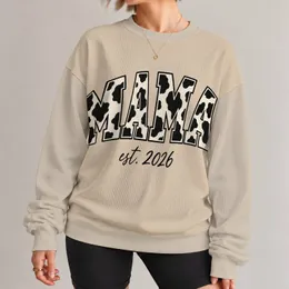 Cowhide MAMA Pregnancy Announcement for Farm Moms and Baby Shower Celebrations 2026 All-over Print Knitted Sweater