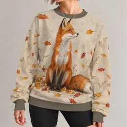 Red Fox Among Falling Autumn Leaves for Cozy Woodland Days and Outdoor Nature Lovers All-over Print Knitted Sweater
