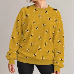 Tiny Black And Gold Bees For Cheerful Everyday Nature Lover Style All-over Print Knitted Sweater