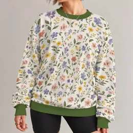 Scattered Garden Flowers for Cottagecore Outings and Everyday Spring Wear All-over Print Knitted Sweater