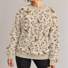 Small Songbirds And Wildflowers For Gentle Nature-Inspired Everyday Style All-over Print Knitted Sweater