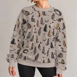 Multicolor Sitting Cats For Cozy Autumn Outings And Everyday Cat Lover Style All-over Print Knitted Sweater