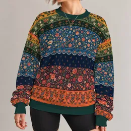 Autumn Floral Bands for Cozy Weekend Outings and Seasonal Everyday Style for Her All-over Print Knitted Sweater